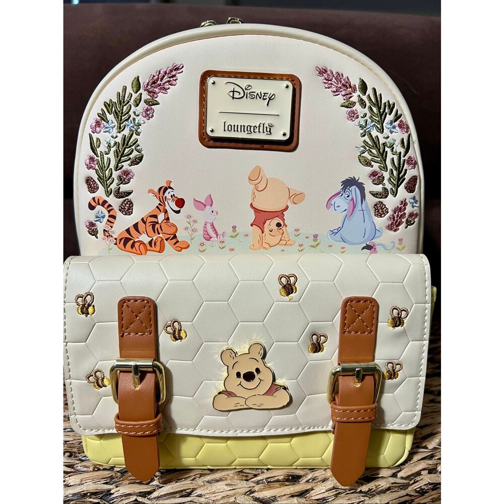 Loungefly Winnie The Pooh Floral Pooh Bear & Friends Mini Backpack
